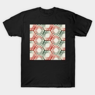 Geometric green red christmas abstract T-Shirt